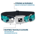 Load image into Gallery viewer, Dog Bone Seatbelt Buckle Collar - Tie Dye Reflection Turquoise Blues