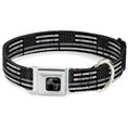 Load image into Gallery viewer, Dog Bone Black/Silver Seatbelt Buckle Collar - Thin Gray Line Flag Weathered Black/Grays