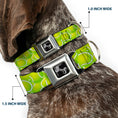 Load image into Gallery viewer, Dog Bone Black/Silver Seatbelt Buckle Collar - Tennis Balls Stacked