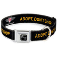 Load image into Gallery viewer, Dog Bone Seatbelt Buckle Collar - Buckle-Down Logo ADOPT, DON'T SHOP Black/Yellow