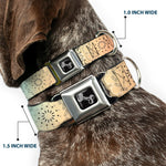 Dog Bone Black/Silver Seatbelt Buckle Collar - Bandana Paisley Ombre Pastel/Black
