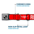 Load image into Gallery viewer, Dog Bone Black/Silver Seatbelt Buckle Collar - Buckle-Down REMOVE BEFORE FLIGHT Red/White