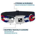 Dog Bone Seatbelt Buckle Collar - Colorado Flag/Snowboarder Weathered