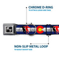 Load image into Gallery viewer, Dog Bone Seatbelt Buckle Collar - Colorado Skier1 Red/Mountains