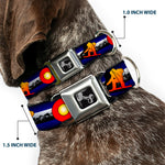 Dog Bone Seatbelt Buckle Collar - Colorado Snowboarder3 Orange/Mountians