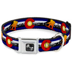 Dog Bone Seatbelt Buckle Collar - Colorado Snowboarder3 Orange/Mountians