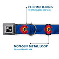 Load image into Gallery viewer, Dog Bone Seatbelt Buckle Collar - Colorado Skier3 Blues/Red/Yellow