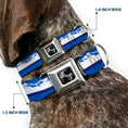 Load image into Gallery viewer, Dog Bone Seatbelt Buckle Collar - Colorado Skier4/Mountains Blues/White/Red/Yellow