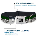 Dog Bone Seatbelt Buckle Collar - Colorado Mountains Green/White/Black Text