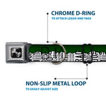 Dog Bone Seatbelt Buckle Collar - Colorado Mountains Green/White/Black Text