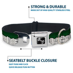 Dog Bone Seatbelt Buckle Collar - Colorado Mountains Green/White/Gray Text