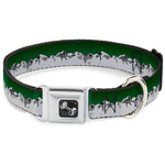 Dog Bone Seatbelt Buckle Collar - Colorado Mountains Green/Grays