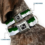 Dog Bone Seatbelt Buckle Collar - Colorado Solid Mountains Green/White