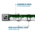 Dog Bone Seatbelt Buckle Collar - Colorado Solid Mountains Green/White