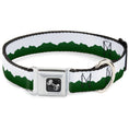 Load image into Gallery viewer, Dog Bone Seatbelt Buckle Collar - Colorado Solid Mountains Green/White