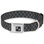 Dog Bone Seatbelt Buckle Collar - Chain Link Fence Grays