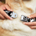 Load image into Gallery viewer, Dog Bone Seatbelt Buckle Collar - Chevron White/Gray/Black
