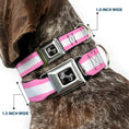 Load image into Gallery viewer, Dog Bone Seatbelt Buckle Collar - Colorado Flags5 Repeat Light Pink/White/Pink/Yellow
