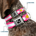 Dog Bone Seatbelt Buckle Collar - Colorado Flags7 Repeat Pinks/White/Light Pink/Yellow