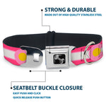 Dog Bone Seatbelt Buckle Collar - Colorado Flags7 Repeat Pinks/White/Light Pink/Yellow