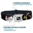 Load image into Gallery viewer, Dog Bone Seatbelt Buckle Collar - Christmas Blocks Black/White/Multi Color