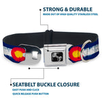 Dog Bone Seatbelt Buckle Collar - Colorado Flags2 Repeat Weathered