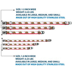 Dog Bone Seatbelt Buckle Collar - California Flag White w/Stripe