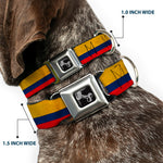 Dog Bone Seatbelt Buckle Collar - Colombia Flag Distressed