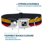 Dog Bone Seatbelt Buckle Collar - Colombia Flag Distressed