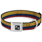Dog Bone Seatbelt Buckle Collar - Colombia Flag Distressed