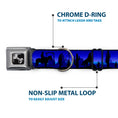 Load image into Gallery viewer, Dog Bone Seatbelt Buckle Collar - Cowboy/Coyote Silhouettes/Western Landscape Blues/Black