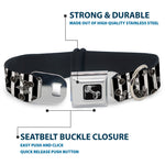 Dog Bone Seatbelt Buckle Collar - Cherries Scattered/Vertical Stripe White/Black/Grays