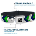 Load image into Gallery viewer, Dog Bone Seatbelt Buckle Collar - Chevron White/Bright Green/Navy