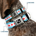 Load image into Gallery viewer, Dog Bone Seatbelt Buckle Collar - Chicago Flags/Black