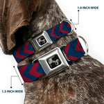 Dog Bone Seatbelt Buckle Collar - Chevron2 Red/Navy