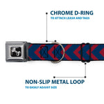 Dog Bone Seatbelt Buckle Collar - Chevron2 Red/Navy