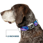 Dog Bone Seatbelt Buckle Collar - Crystals2 Blues/Purples
