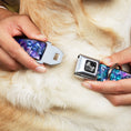 Load image into Gallery viewer, Dog Bone Seatbelt Buckle Collar - Crystals2 Blues/Purples