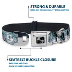Dog Bone Seatbelt Buckle Collar - Crystals3 Clear
