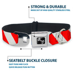 Dog Bone Seatbelt Buckle Collar - Candy Cane2 Stripe White/Red