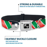 Dog Bone Seatbelt Buckle Collar - Candy Cane4 White/Red/Green