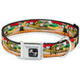 Load image into Gallery viewer, Dog Bone Seatbelt Buckle Collar - Chicago Style Hot Dog Vivid