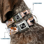 Dog Bone Seatbelt Buckle Collar - Cat Faces Stacked