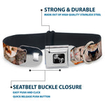 Dog Bone Seatbelt Buckle Collar - Cat Faces Stacked