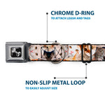 Dog Bone Seatbelt Buckle Collar - Cat Faces Stacked