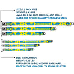 Dog Bone Seatbelt Buckle Collar - CALIFORNIA REPUBLIC/Bear/Stars Silhouette Yellow/Blue