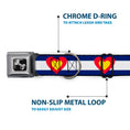 Load image into Gallery viewer, Dog Bone Seatbelt Buckle Collar - Colorado Heart Blue/White/Red/Yellow