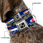 Dog Bone Seatbelt Buckle Collar - Colorado Trout Flag Blue/White/Red/Yellow