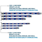 Dog Bone Seatbelt Buckle Collar - Colorado Trout Flag Blue/White/Red/Yellow