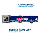 Dog Bone Seatbelt Buckle Collar - Colorado Trout Flag Blue/White/Red/Yellow